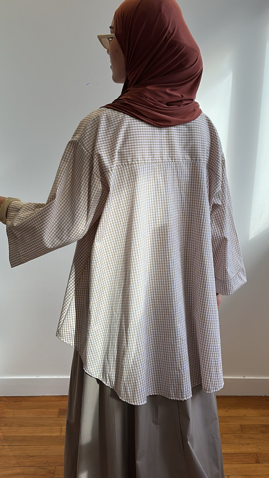 Chemise Vichy beige