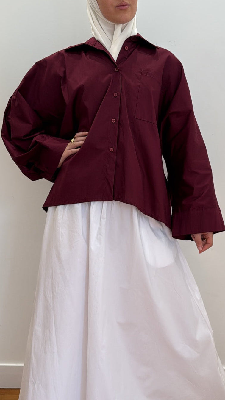 Chemise soft SORÉ bordeaux