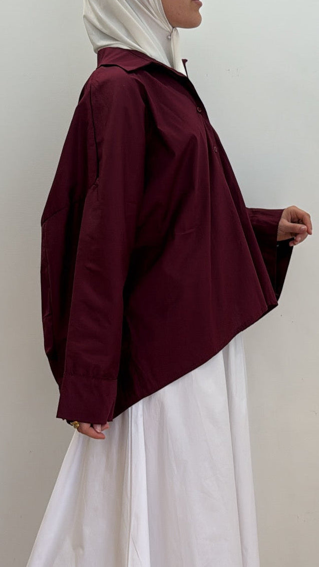 Chemise soft SORÉ bordeaux