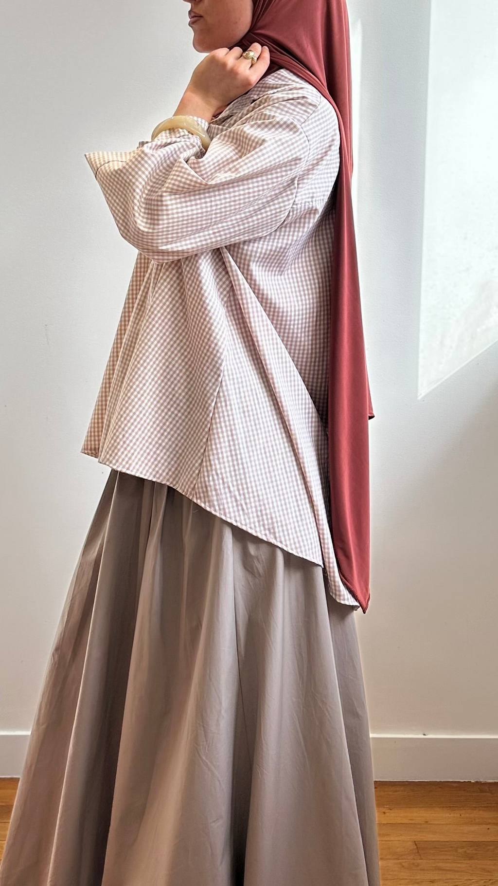 Chemise Vichy beige